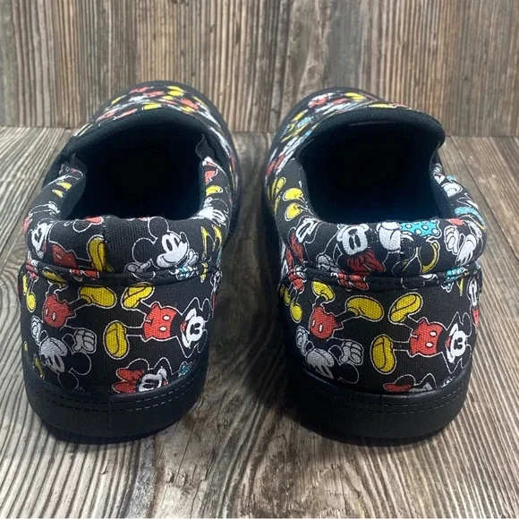 Disney Mickey and Minnie Mouse Women's Size 7 Black Canvas Slip On Sneakers - Picture 12 of 13